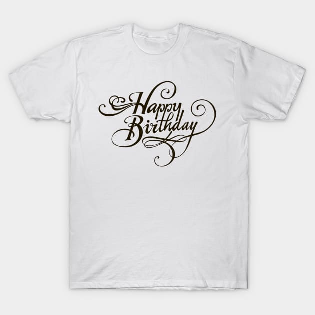 Happy birthday T-Shirt by gold package